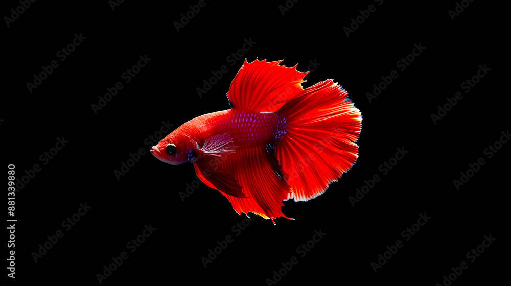 Vibrant Betta Fish Siamese Fighting Fish Isolated on Black Background Colorful Elegant and Aggressive Aquatic Animal with Flowing Fins and Scales Vibrant Betta Fish Siamese Fighting Fish Isolated on Black Background Colorful Elegant and Aggressive Aquatic Animal with Flowing Fins and Scales