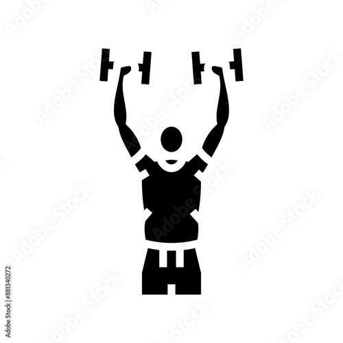 arnold press arm fitness exercise glyph icon vector. arnold press arm fitness exercise sign. isolated symbol illustration