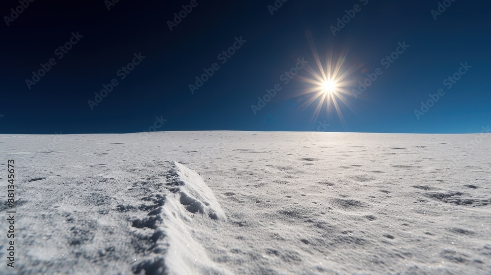 A highly detailed rendition of a moon-like surface illuminated by a bright sun, capturing the stark and expansive landscape of a potential celestial body in the vastness of space. A highly detailed rendition of a moon-like surface illuminated by a bright sun, capturing the stark and expansive landscape of a potential celestial body in the vastness of space.