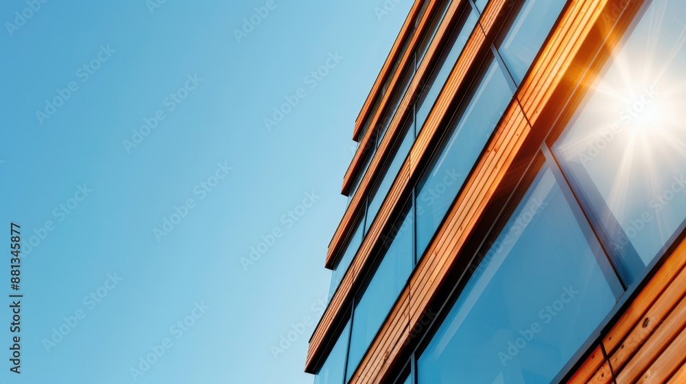 Sunlight reflecting on the glass windows of a modern building facade, highlighting the mixture of natural and man-made elements in contemporary urban architecture. Sunlight reflecting on the glass windows of a modern building facade, highlighting the mixture of natural and man-made elements in contemporary urban architecture.
