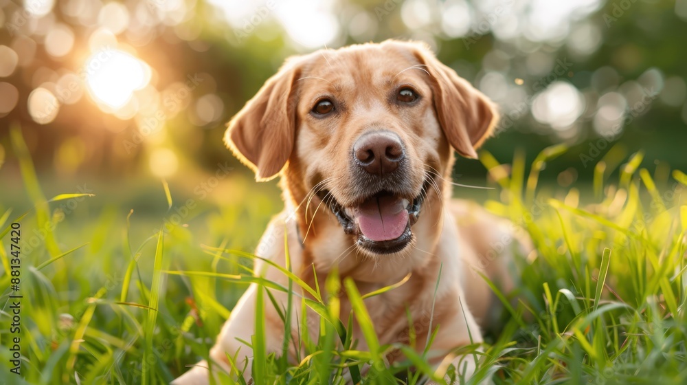 A young puppy lies in the green grass at sunset, creating a serene and heartwarming scene filled with the tranquility of nature and the innocent beauty of a young dog. A young puppy lies in the green grass at sunset, creating a serene and heartwarming scene filled with the tranquility of nature and the innocent beauty of a young dog.