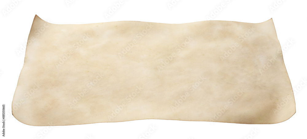 Sheet of old parchment paper isolated on white Sheet of old parchment paper isolated on white