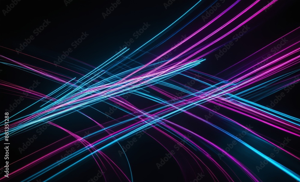 Neon Crossed Light Trails in Motion Neon Crossed Light Trails in Motion