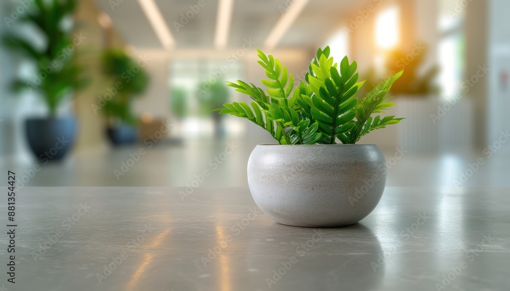 Wide Scene of a Modern Business Reception Area with Plants and Sunlight Streaming Through Windows, Creating a Welcoming and Professional Atmosphere for Guests and Clients Wide Scene of a Modern Business Reception Area with Plants and Sunlight Streaming Through Windows, Creating a Welcoming and Professional Atmosphere for Guests and Clients