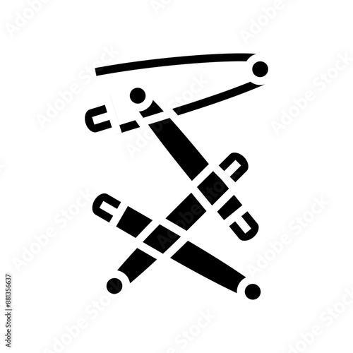 safety pins subculture style punk glyph icon vector. safety pins subculture style punk sign. isolated symbol illustration