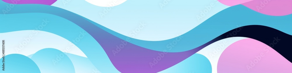 A colorful abstract design featuring curved lines and overlapping shapes in shades of blue, pink, and purple A colorful abstract design featuring curved lines and overlapping shapes in shades of blue, pink, and purple