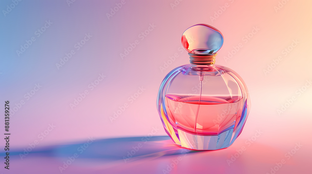 Transparent glass perfume bottle
