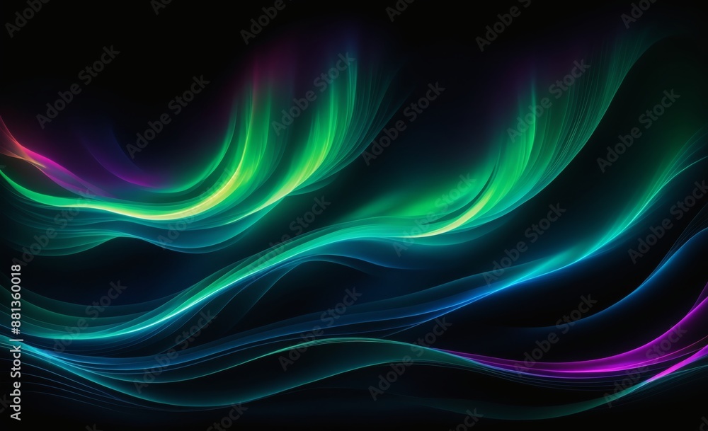 Glowing Nothern Light Waves Glowing Nothern Light Waves