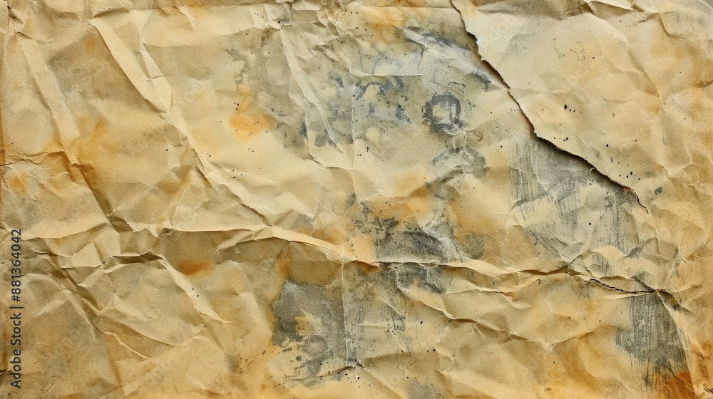 Aged blank beige paper with stains Aged blank beige paper with stains