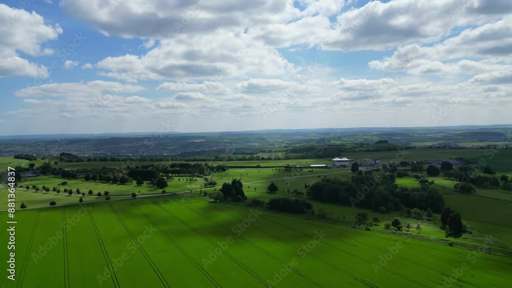 Aerial View of British Countryside Landscape Near Bath City of England UK Aerial View of British Countryside Landscape Near Bath City of England UK