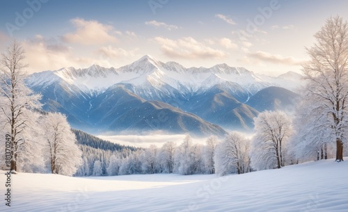 Wallpaper Mural Snow-Covered Trees in a Winter Wonderland Torontodigital.ca