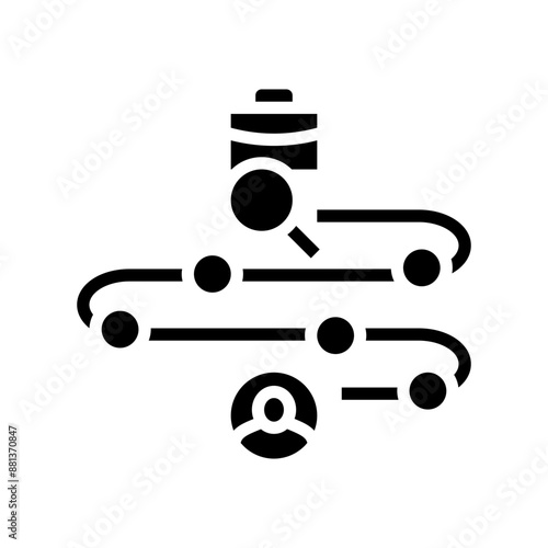 candidate journey mapping recruitment business glyph icon vector. candidate journey mapping recruitment business sign. isolated symbol illustration