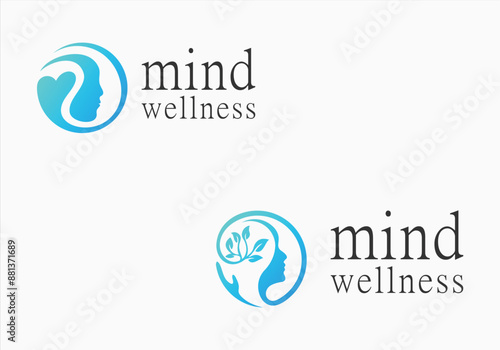 mind wellness therapy logo template