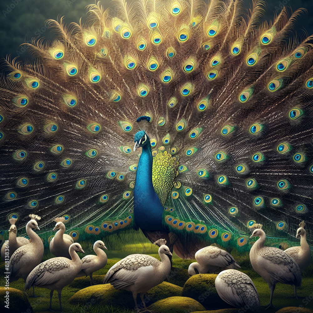 Obraz premium peacock with feathers