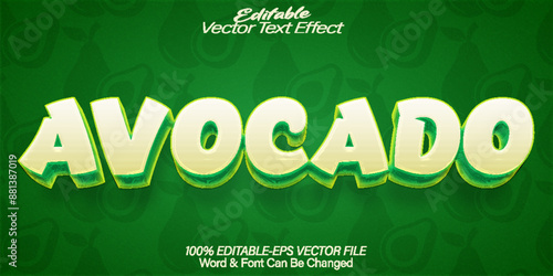 Avocado Vector Text Effect Editable Alphabet Green Fresh Organic Fruit