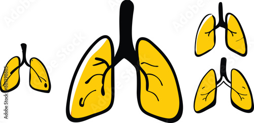 Human lungs, realistic anatomical model. Internal organs isolated on white background. 3D vector illustration for medical applications, educational sites, websites. Ai generate 