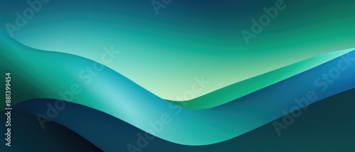 Abstract Fluid Shapes in Green and Blue Gradient