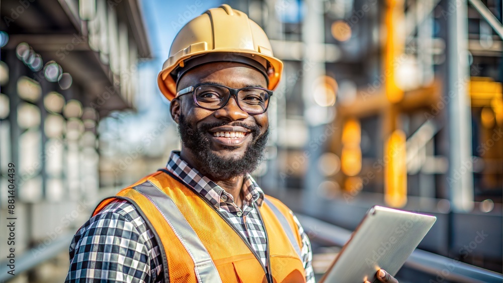 Portrait of blackman working as engineer Portrait of blackman working as engineer