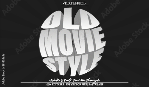 Movie Vector Text Effect Editable Alphabet Purple Film  Cinema Show