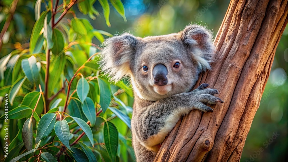 Koala resting in eucalyptus tree , wildlife, nature, Australia, adorable, native, animal, marsupial, foliage, peaceful, furry Koala resting in eucalyptus tree , wildlife, nature, Australia, adorable, native, animal, marsupial, foliage, peaceful, furry