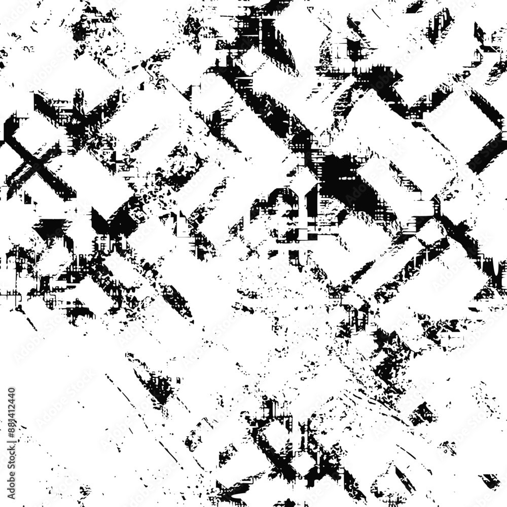 Fototapeta premium Seamless pattern, rough vector background, black and white 
