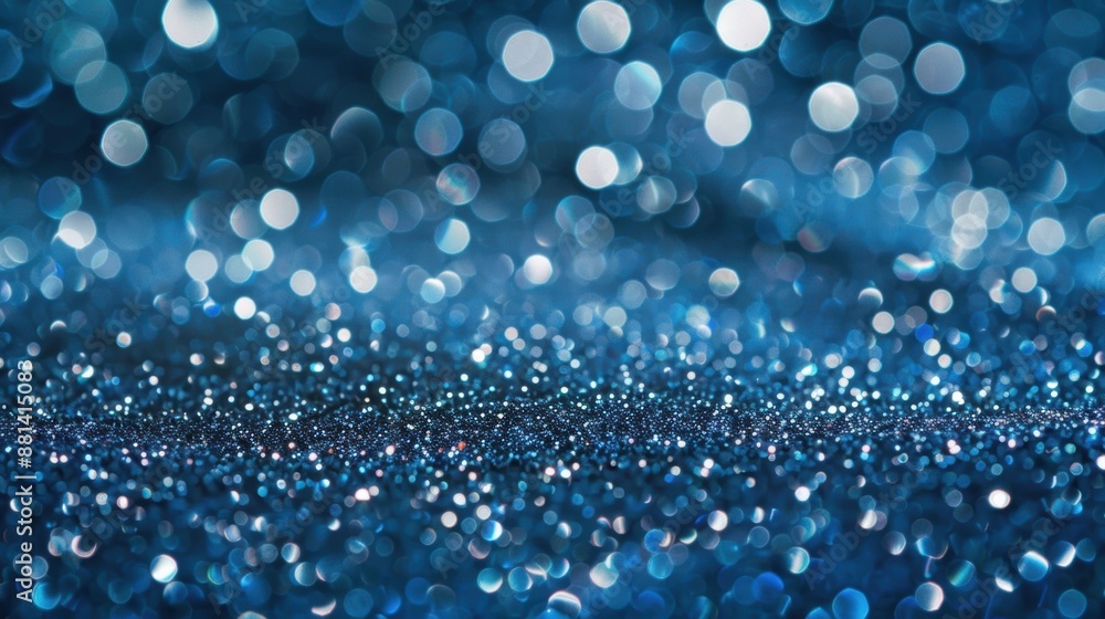 Abstract image of blue and white bokeh lights creating a shimmering and festive background with a soft focus effect. Abstract image of blue and white bokeh lights creating a shimmering and festive background with a soft focus effect.