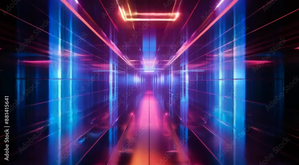 Futuristic tunnel concept scene, Take the video slowly, going around the object Futuristic tunnel concept scene, Take the video slowly, going around the object