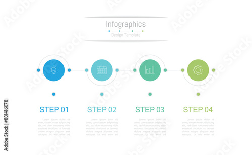 Infographic 4 options design elements for your business data. Vector Illustration.
