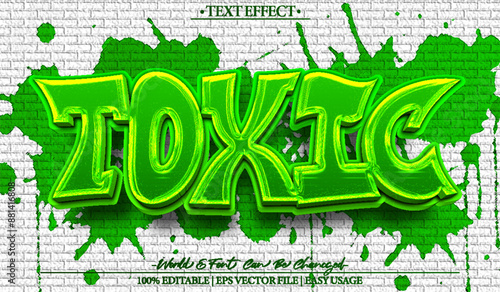 Toxic Vector Text Effect Editable Alphabet Grafitti Green Street Hip Hop