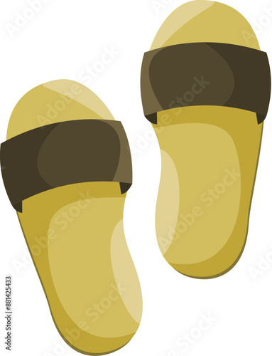 Sandal flat illustration. Slippers clipart design.