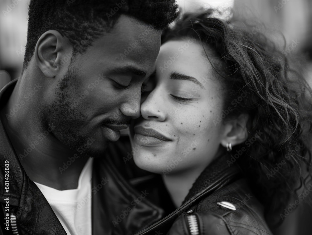 A man and a woman sharing a romantic moment as they gaze into each other's eyes A man and a woman sharing a romantic moment as they gaze into each other's eyes