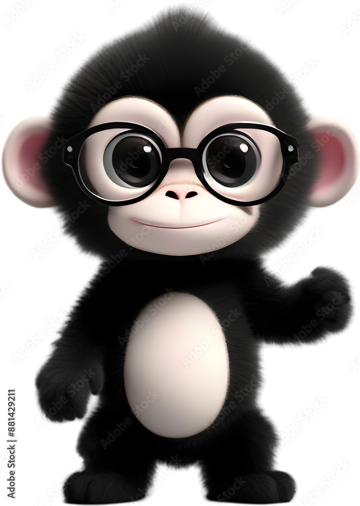 Adorable Cartoon Monkey Illustration with Fluffiness. Adorable Cartoon Monkey Illustration with Fluffiness.