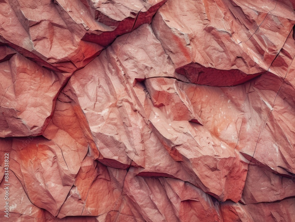 Fototapeta premium Close-up shot of a red rock wall with unique texture and color, great for backgrounds or abstract designs