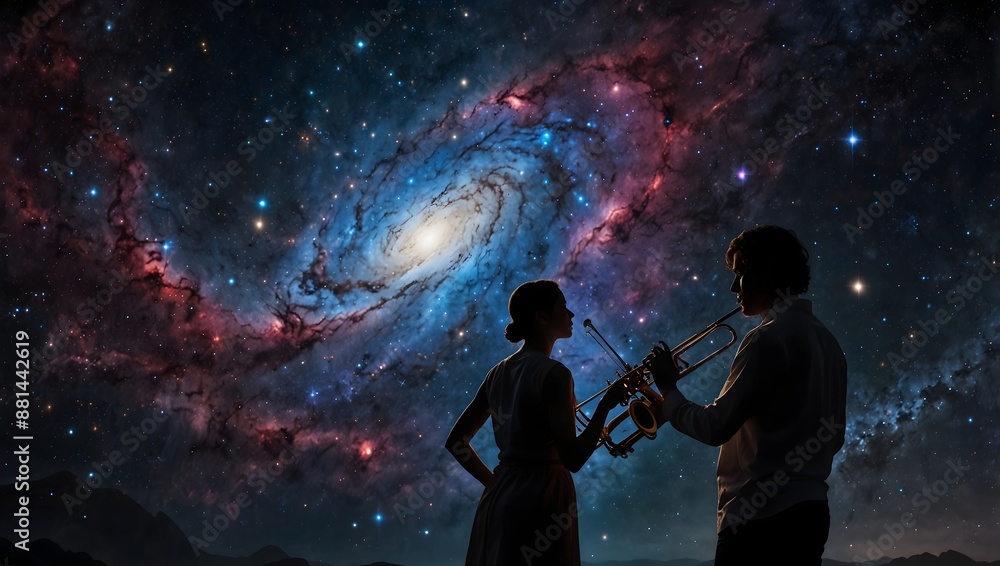 A galaxy where sentient beings communicate through music instead of language ai_generated A galaxy where sentient beings communicate through music instead of language ai_generated