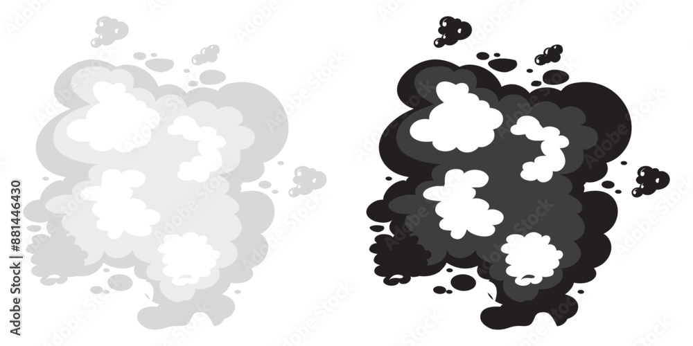 Set Of Smoke Cloud Cartoon Dust Fog Steam Gas Isolated. Vector Graphic Design Element Illustration. Isolated On Transparent Background. Set Of Smoke Cloud Cartoon Dust Fog Steam Gas Isolated. Vector Graphic Design Element Illustration. Isolated On Transparent Background.
