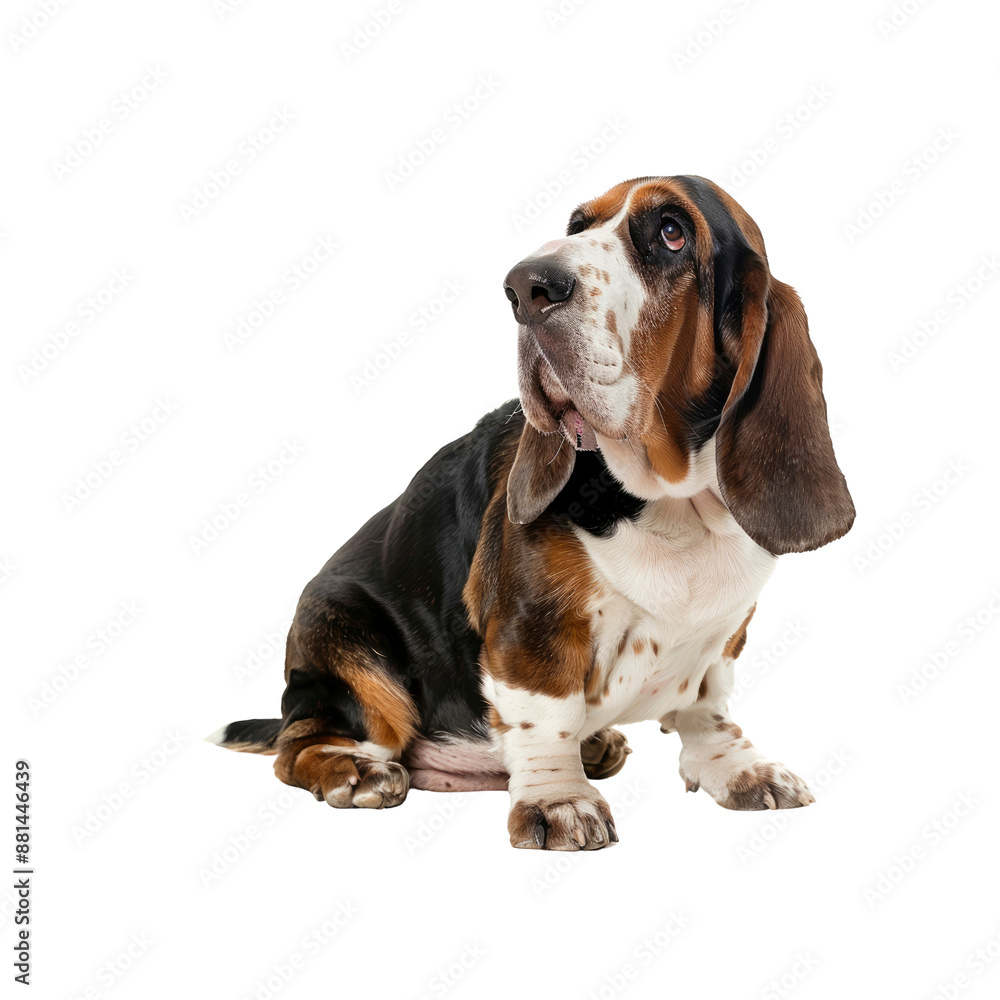 Basset Hound Tracks Scents For A Detective, Isolated on transparent background Basset Hound Tracks Scents For A Detective, Isolated on transparent background