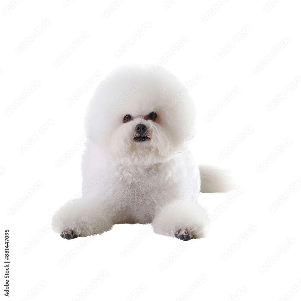 Obraz premium Bichon Frise Takes Part In Dog Shows, Isolated on transparent background