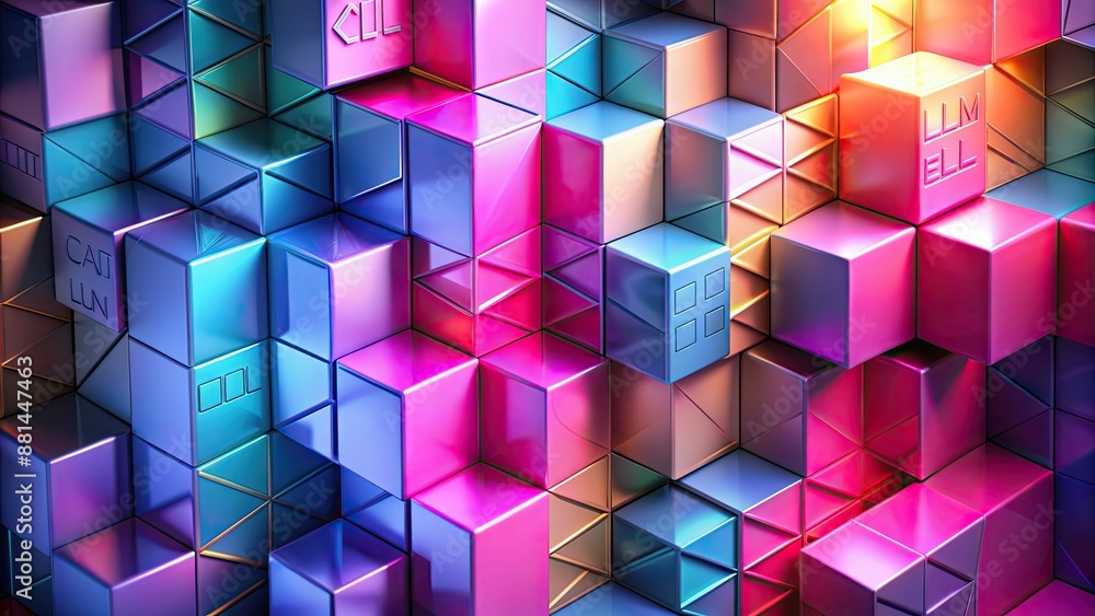 Vibrant low poly geometric blocks representing collagen skin serum , skincare, beauty product, collagen, serum,abstract Vibrant low poly geometric blocks representing collagen skin serum , skincare, beauty product, collagen, serum,abstract