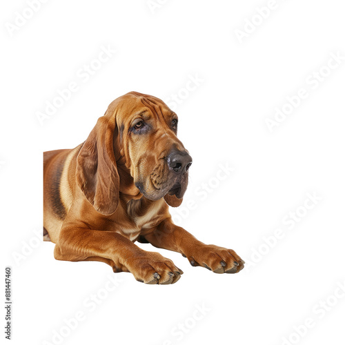 Bloodhound Tracks Scents For Search And Rescue Missions, Isolated on transparent background