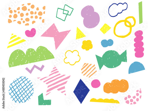 手描きあしらい幾何学模様_色鉛筆セット