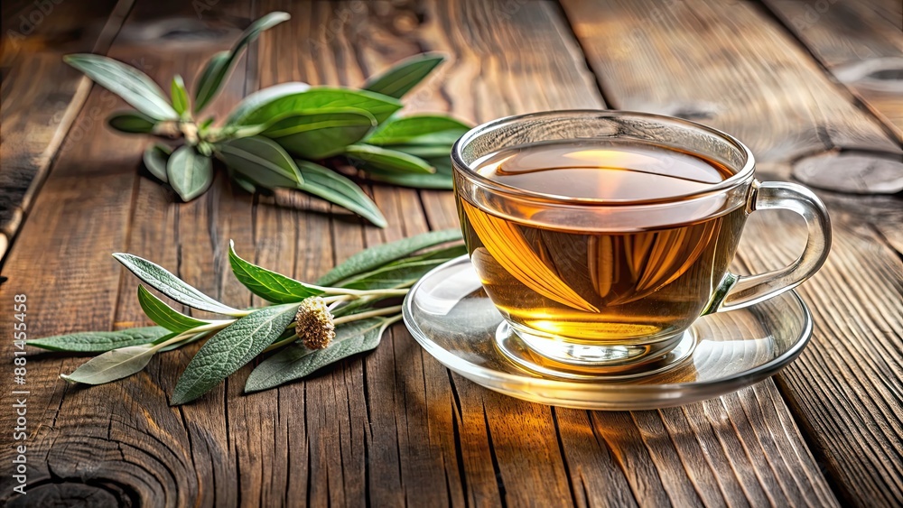 Refreshingly brewed sage tea on a wooden table , Sage, tea, drink, beverage, herbal, heal, health, organic, natural, hot, warm Refreshingly brewed sage tea on a wooden table , Sage, tea, drink, beverage, herbal, heal, health, organic, natural, hot, warm