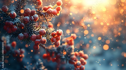 Wallpaper Mural  a close up of a pine tree with berries on it. Torontodigital.ca