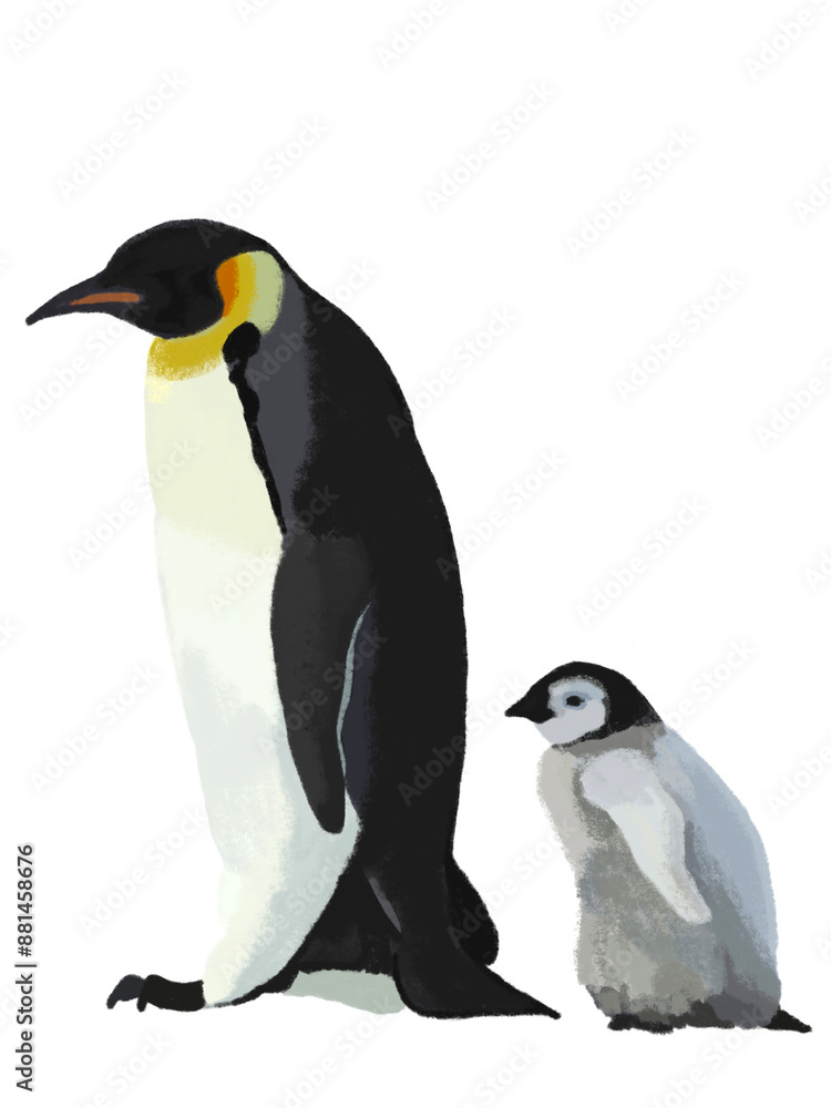 Fototapeta premium ペンギンの親子（2羽）