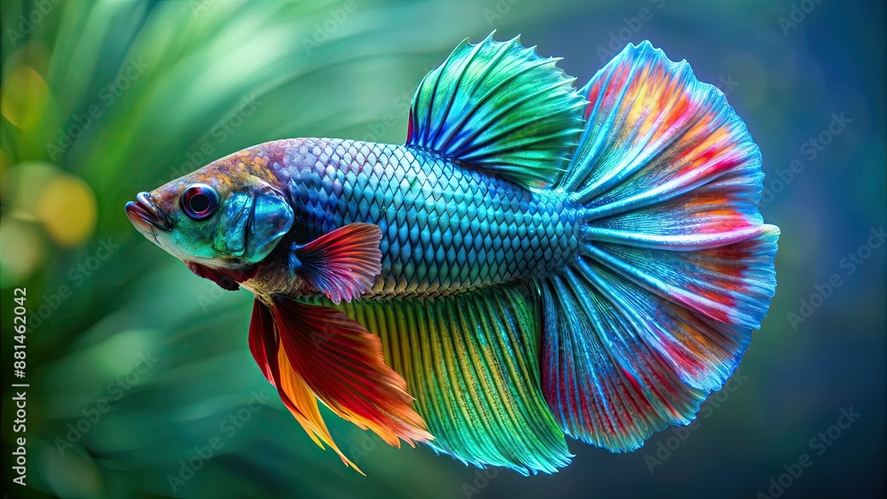 Multicolored exotic betta fish with blue green scales, betta, fish, exotic, multicolored, vibrant, aquatic, fins, water Multicolored exotic betta fish with blue green scales, betta, fish, exotic, multicolored, vibrant, aquatic, fins, water