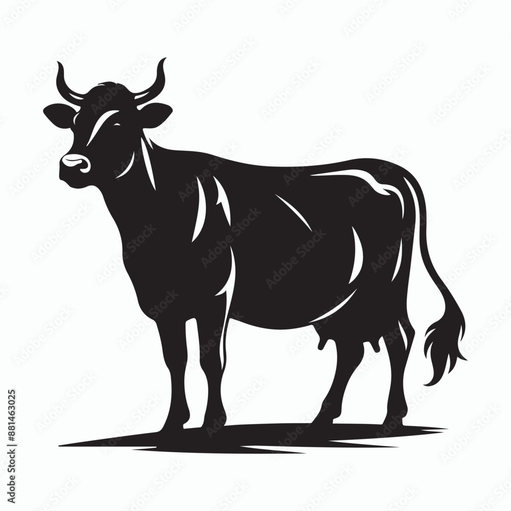 cow silhouette vector on white background cow silhouette vector on white background