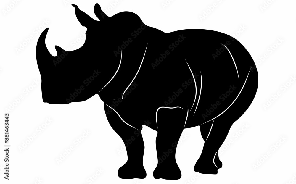 white background rhino silhouette vector white background rhino silhouette vector