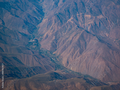 Obraz na płótnie View From the Airplane of the Rocky Mountains Over Peru w salonie