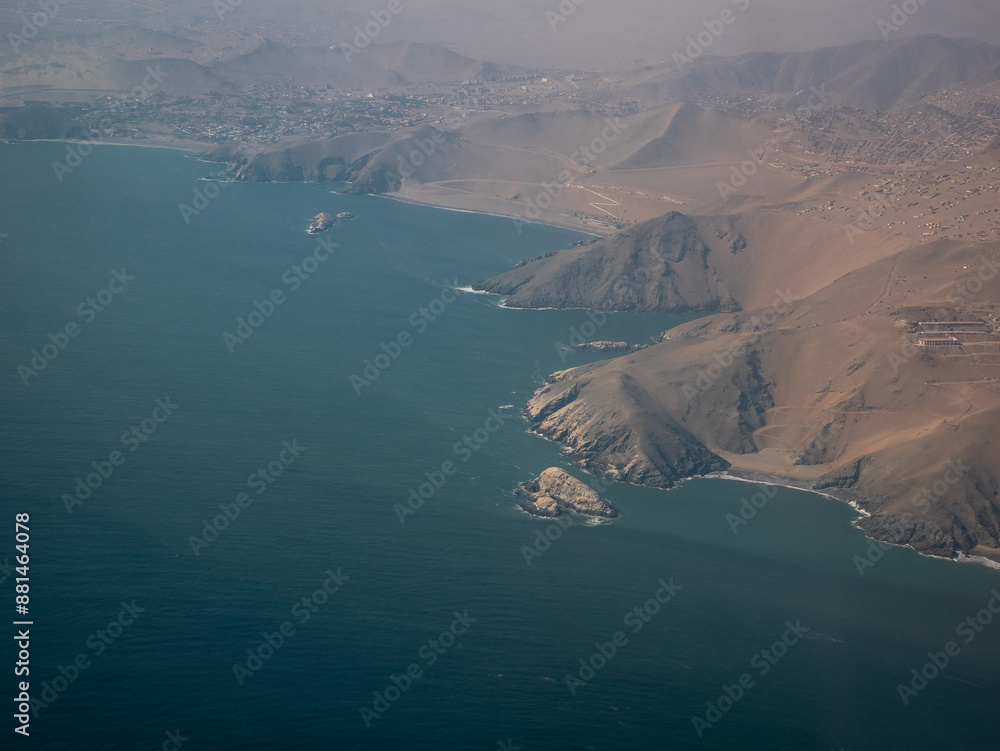 Aerial View of the Sea Shore in Lima, Peru