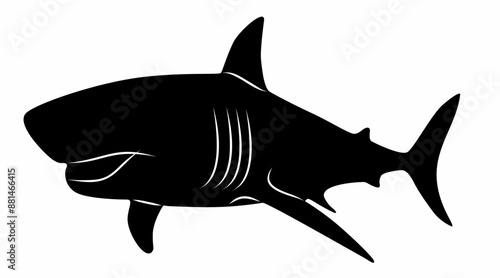 shark silhouette vector white background