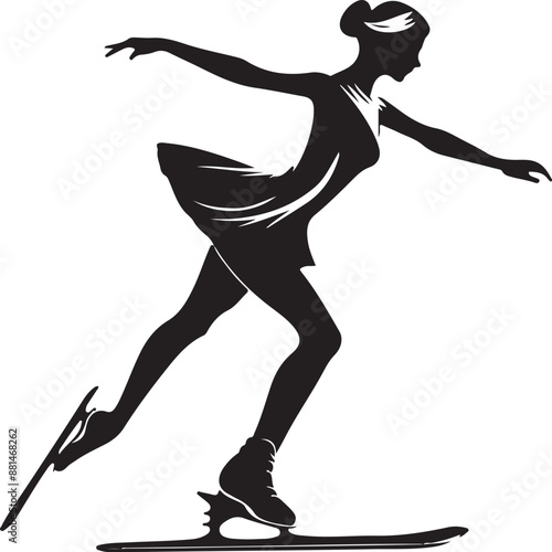 Silhouette of girl skating photo